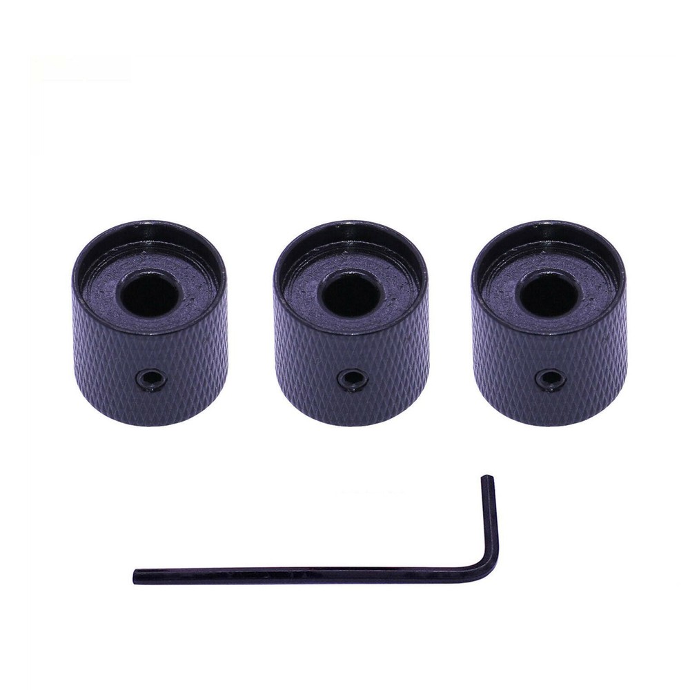 Electric Guitar Volume Tone Control Dome Knobs Metal Potentiometer Caps 3 Pack
