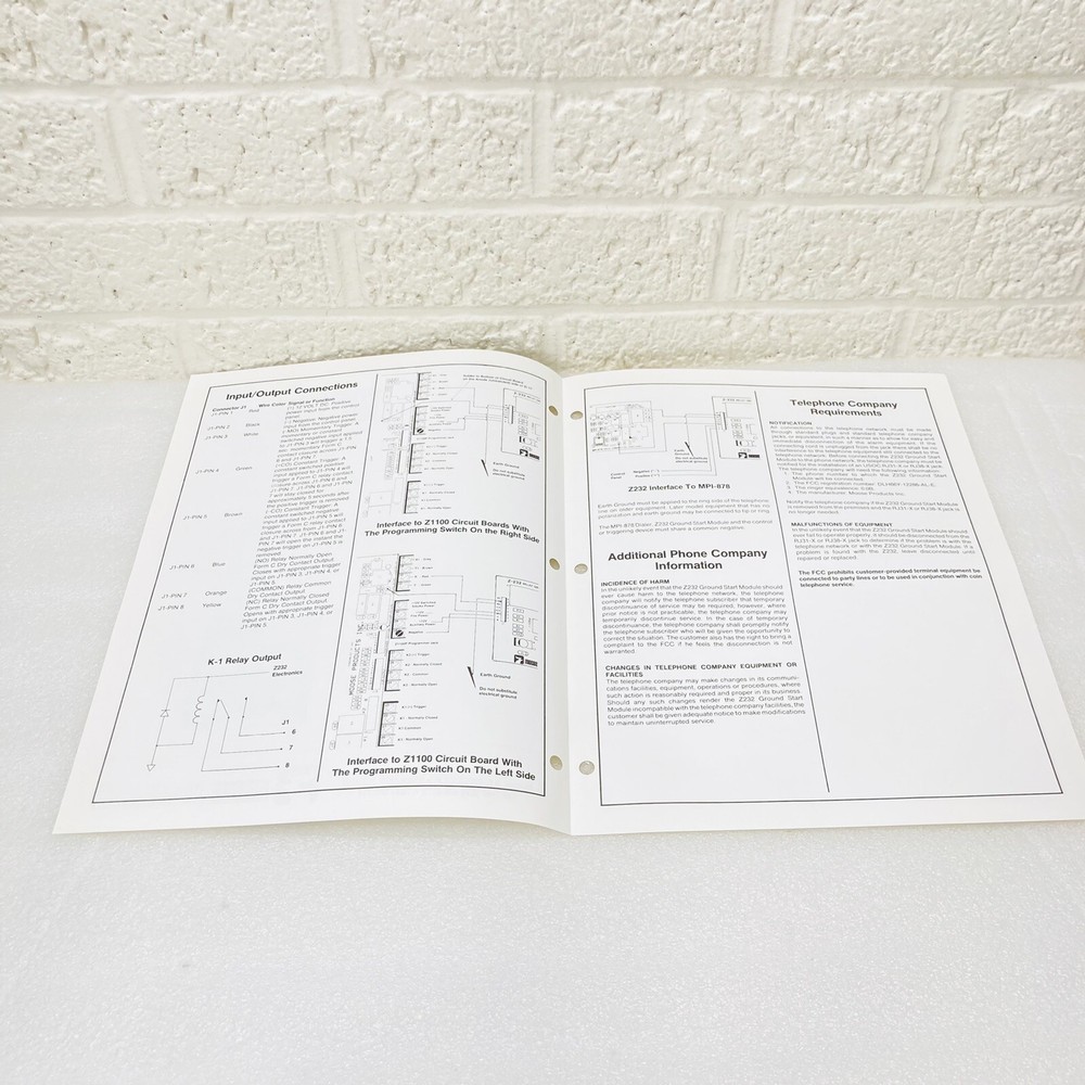 Moose Z232 Relay/Ground Start Module Assembly Specifications & Instructions