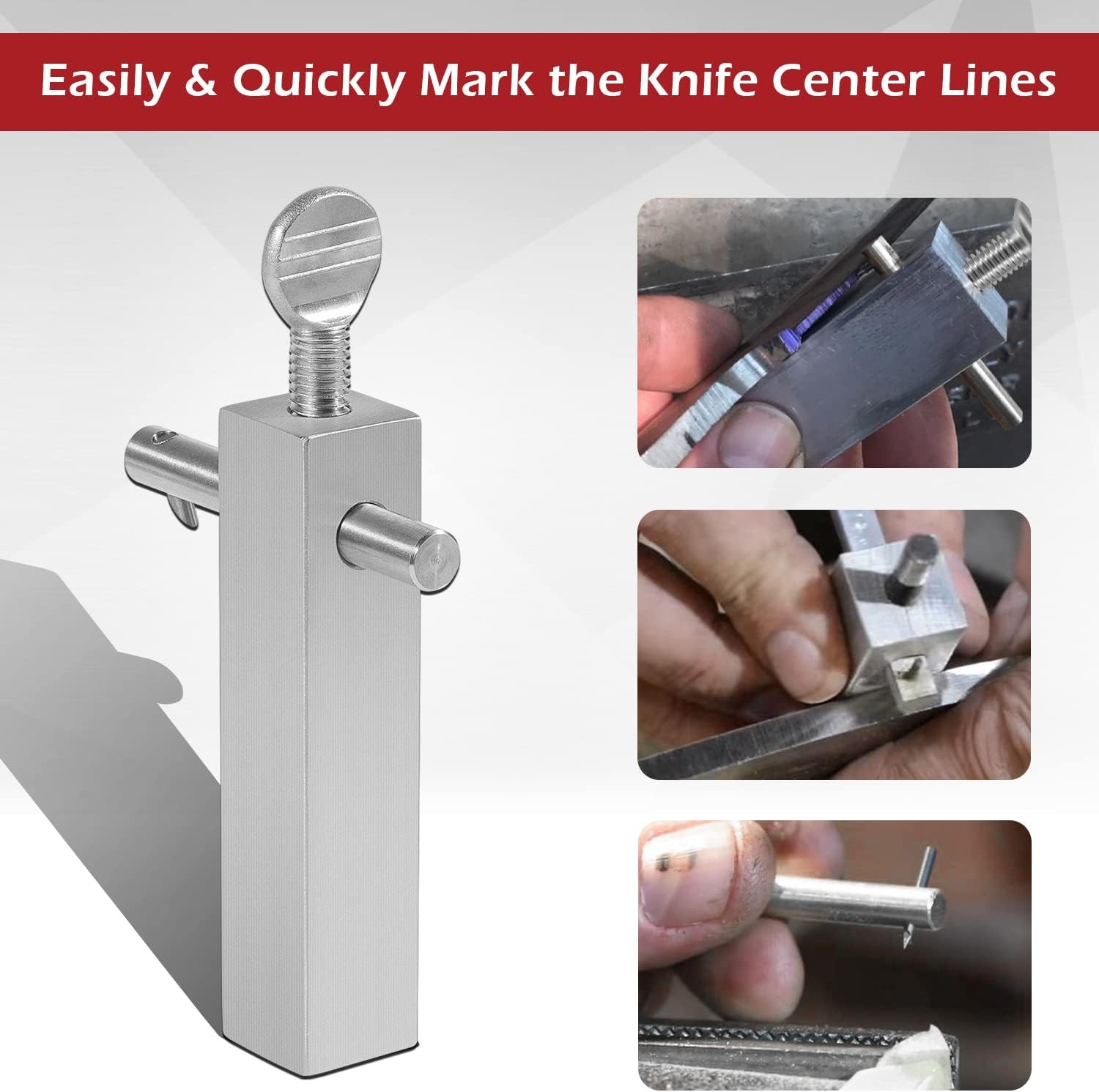 Knife Maker's Center Scribe and Tip for Marking Center Lines Stainless Steel