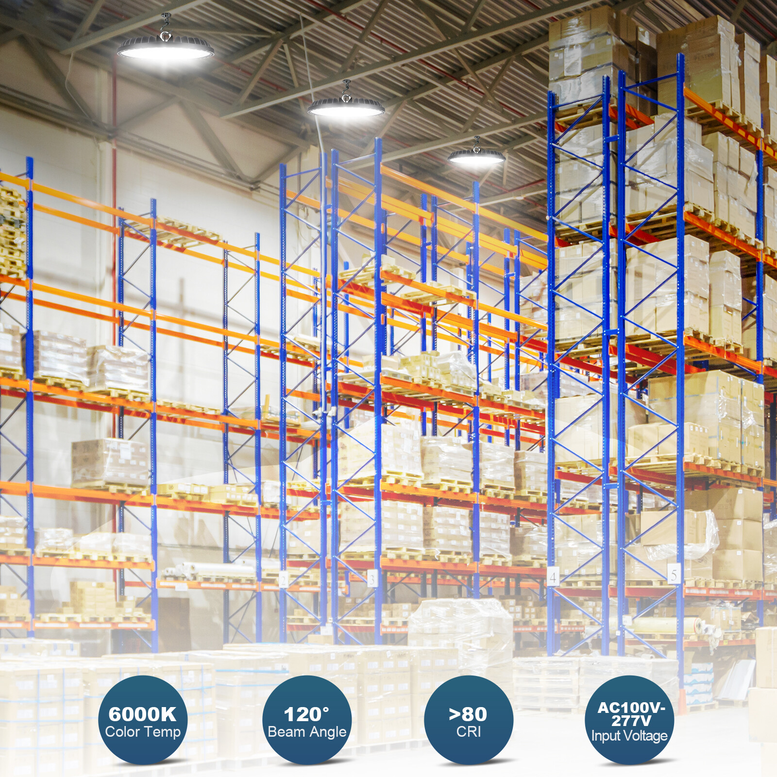 400W UFO LED High Bay Light, UFO Hi Bay Shop Lighting for Warehouse Garage GYM