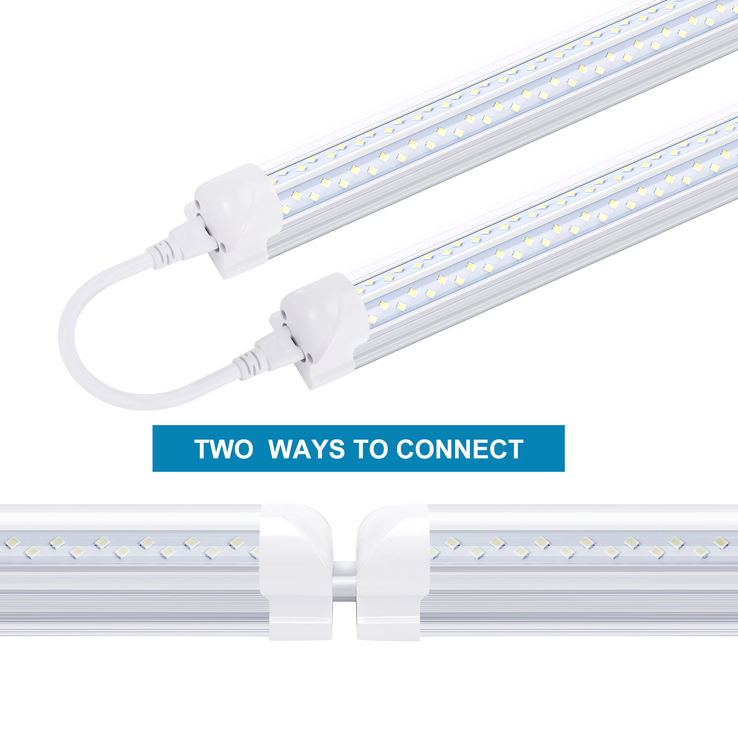 10Pack 8Foot 120W Integrated Led Light Bulbs T8 8FT Led Shop Light Fixture 6000K