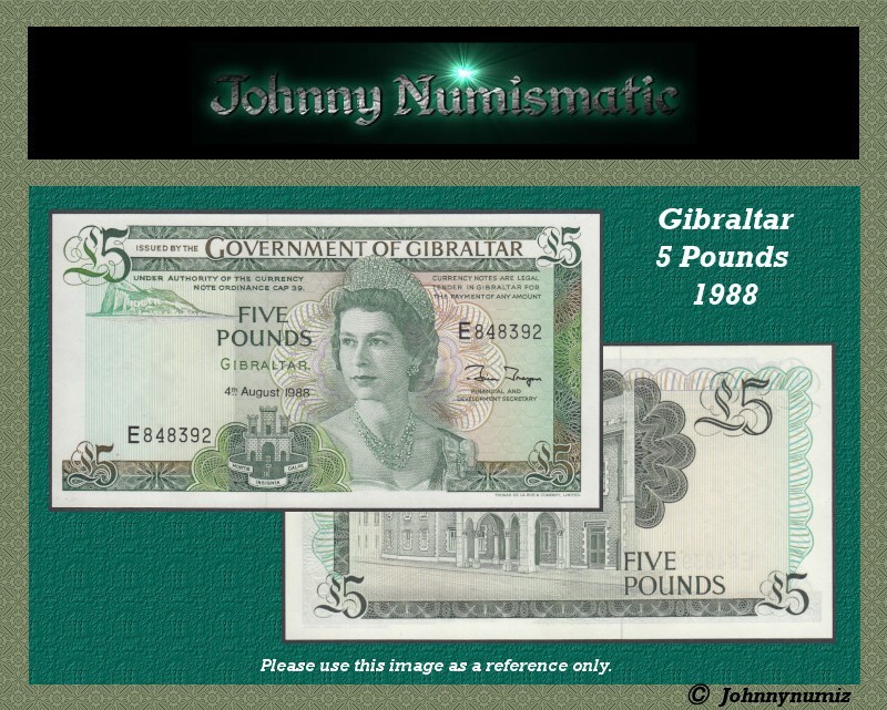 Gibraltar 5 Pounds 1988 UNC