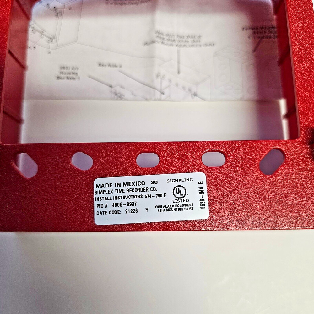 Simplex 0742295 Surface Mount Red Adapter Skirt NEW (Open Box)