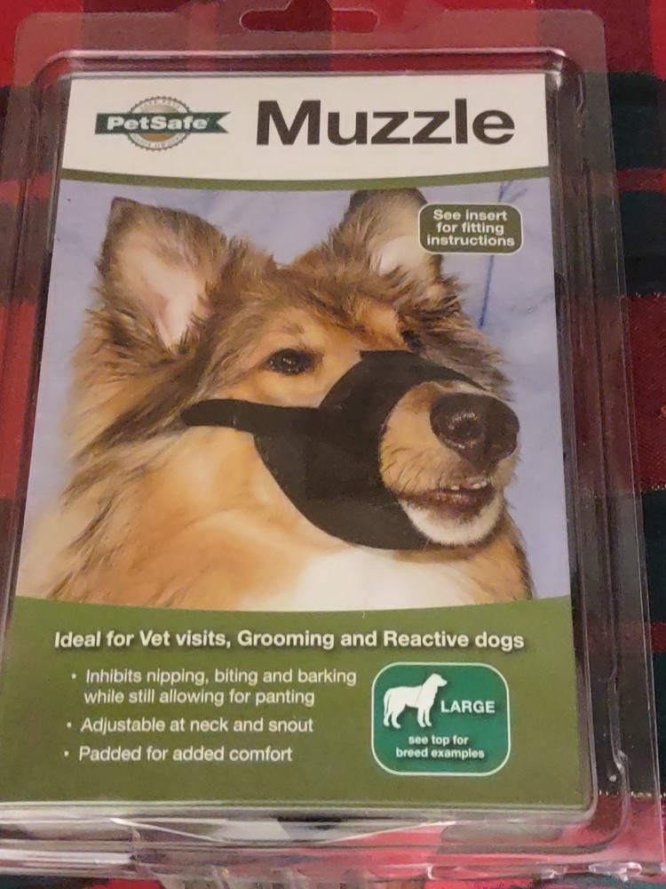 PetSafe Muzzle Padded For Comfort Adjustable @ Neck & Snout Size Large