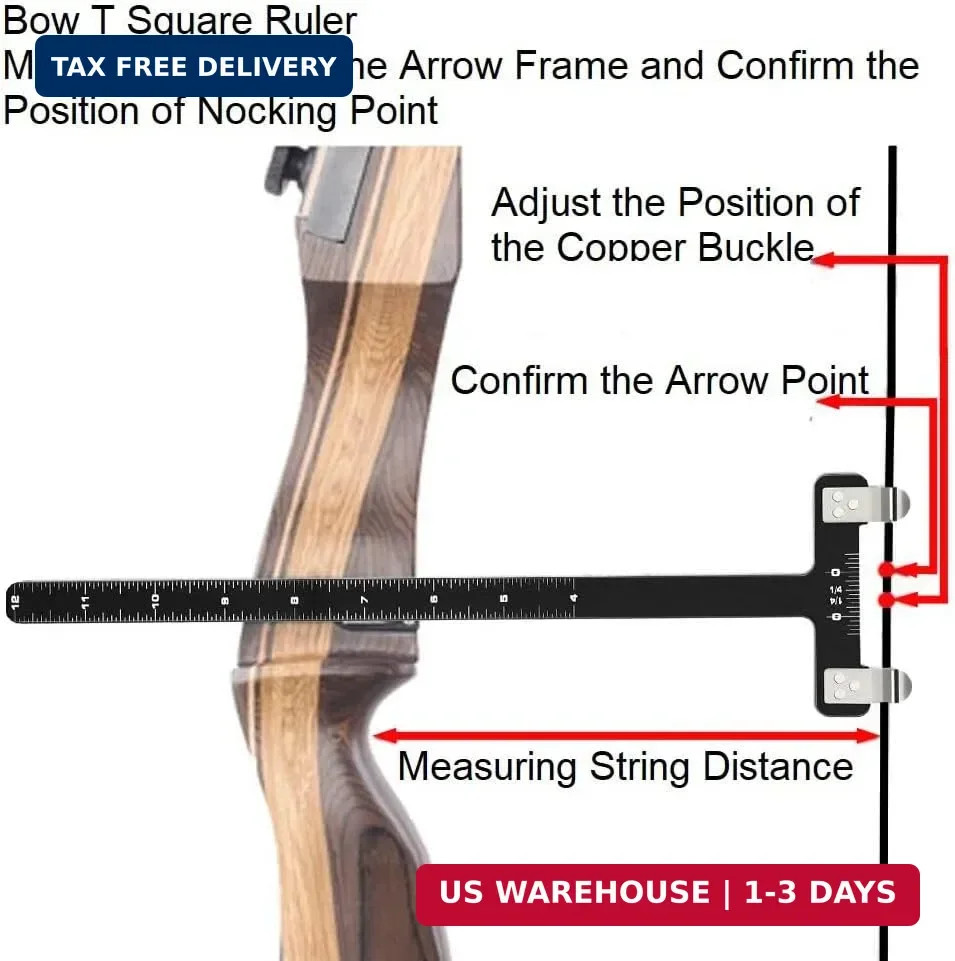 Archery Bow String Nocking Points Set with T Square Ruler Nocking Buckle Pliers