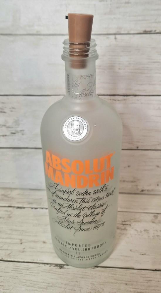Absolute mandarin empty vodka bottle with lights (Ak20)