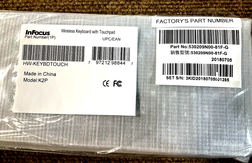 Infocus Wireless Keyboard with Touchpad HW-KEYBDTOUCH - Black ✅ ❤️️ ✅