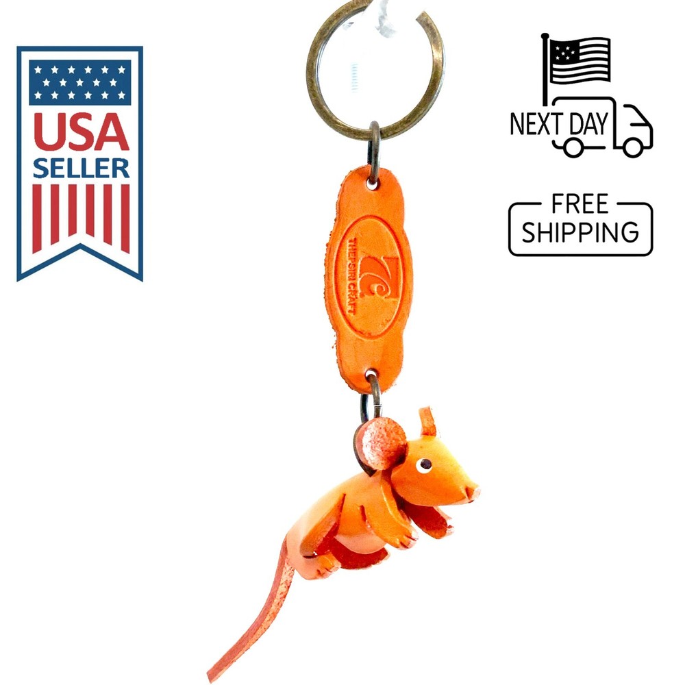 Mouse Handmade Leather Keyring
