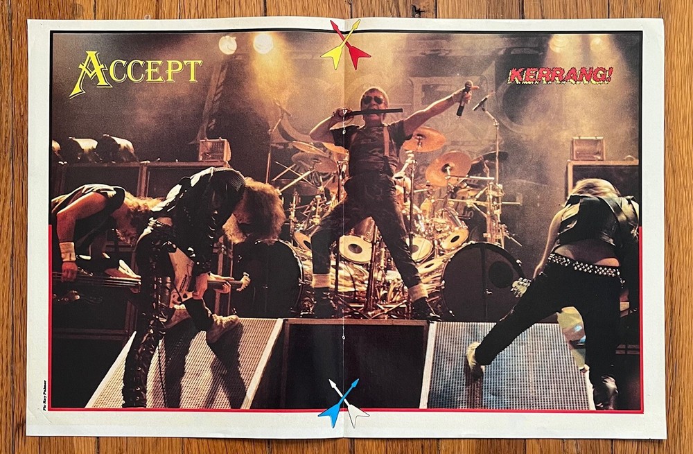 Accept - RARE magazine [Kerrang!] fold-out poster