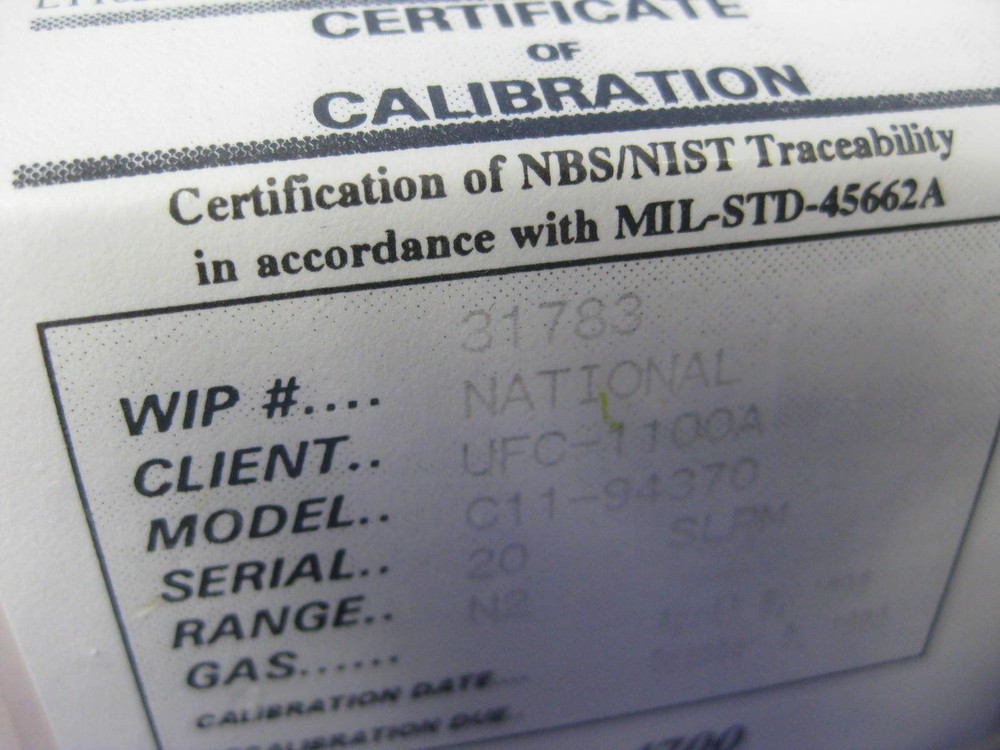 Unit UFC-1110A Mass Flow Controller, N2, 20 SLPM, Refurbished