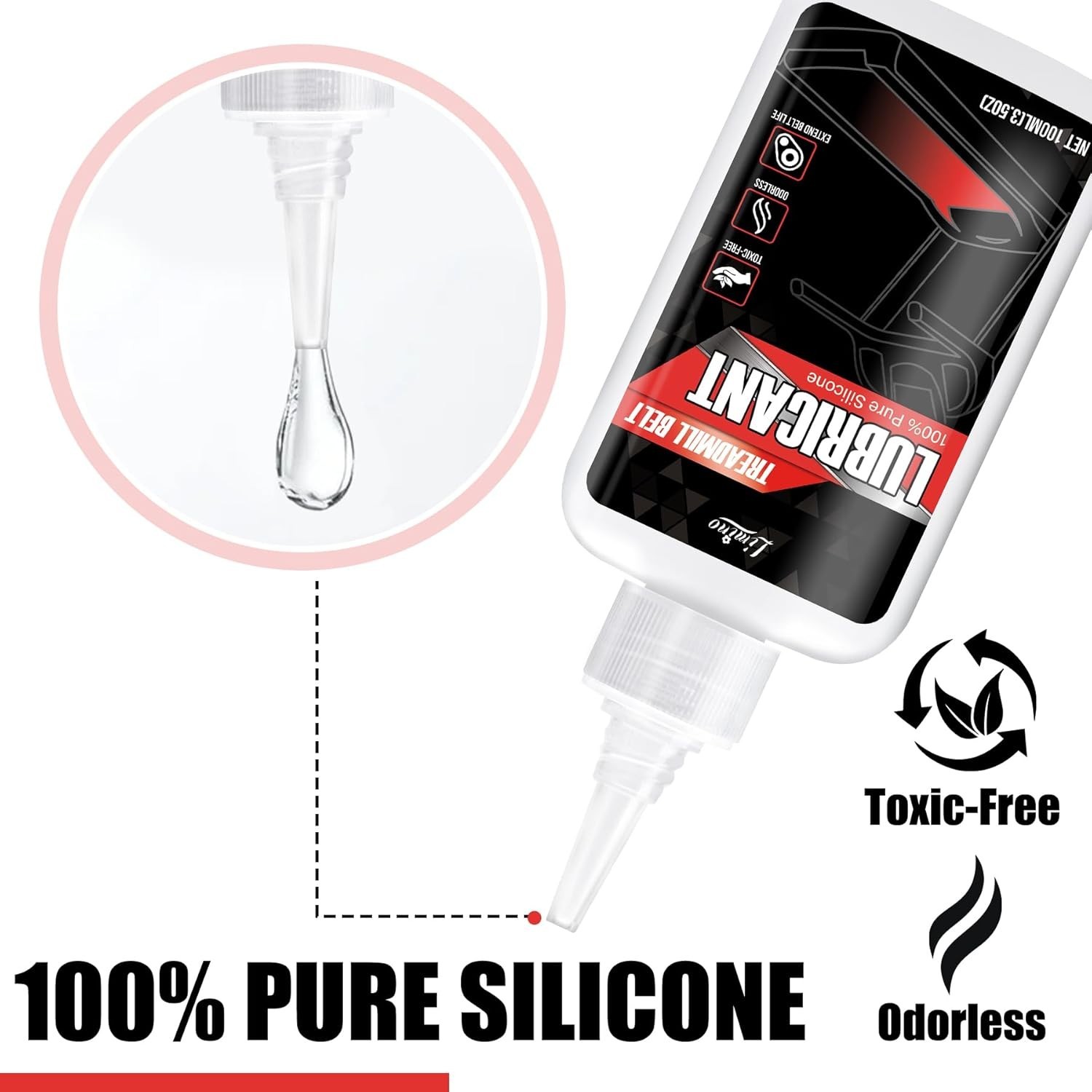 Fitness 100% Silicone Treadmill Belt Lubricant, Lube Application Tube