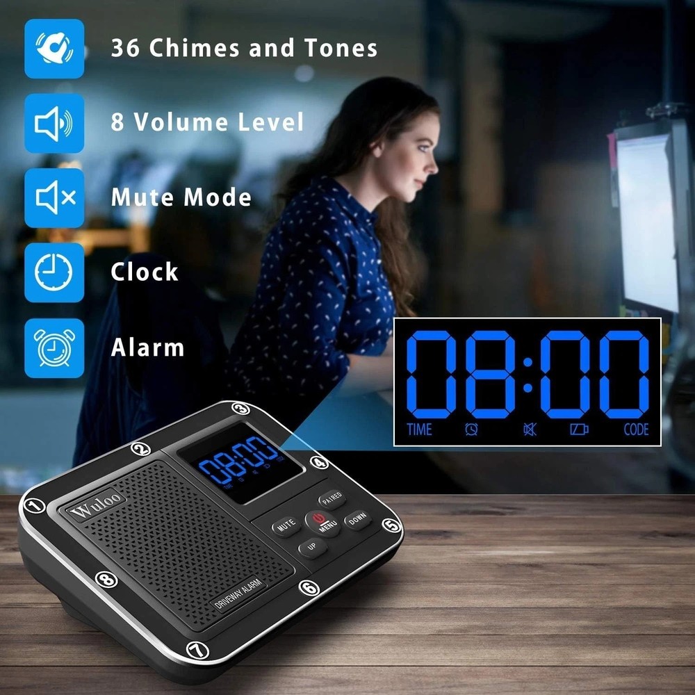 Multi-Functional Wireless Driveway Motion Detector - 1800ft Range, Weatherproof