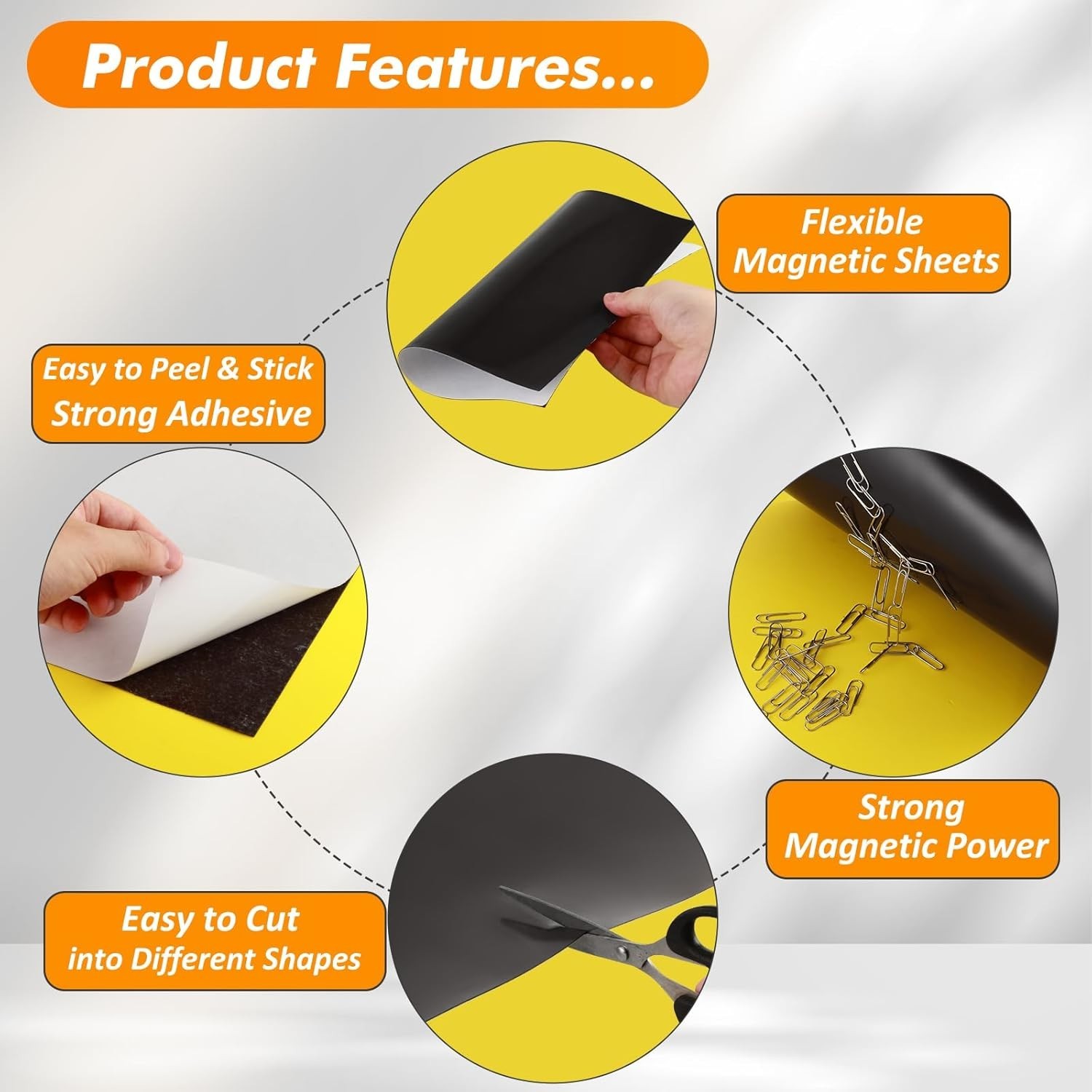 Magnetic Sheets with Adhesive Backing 4 x 6 Inch, 200 Packs Adhesive Magnetic...