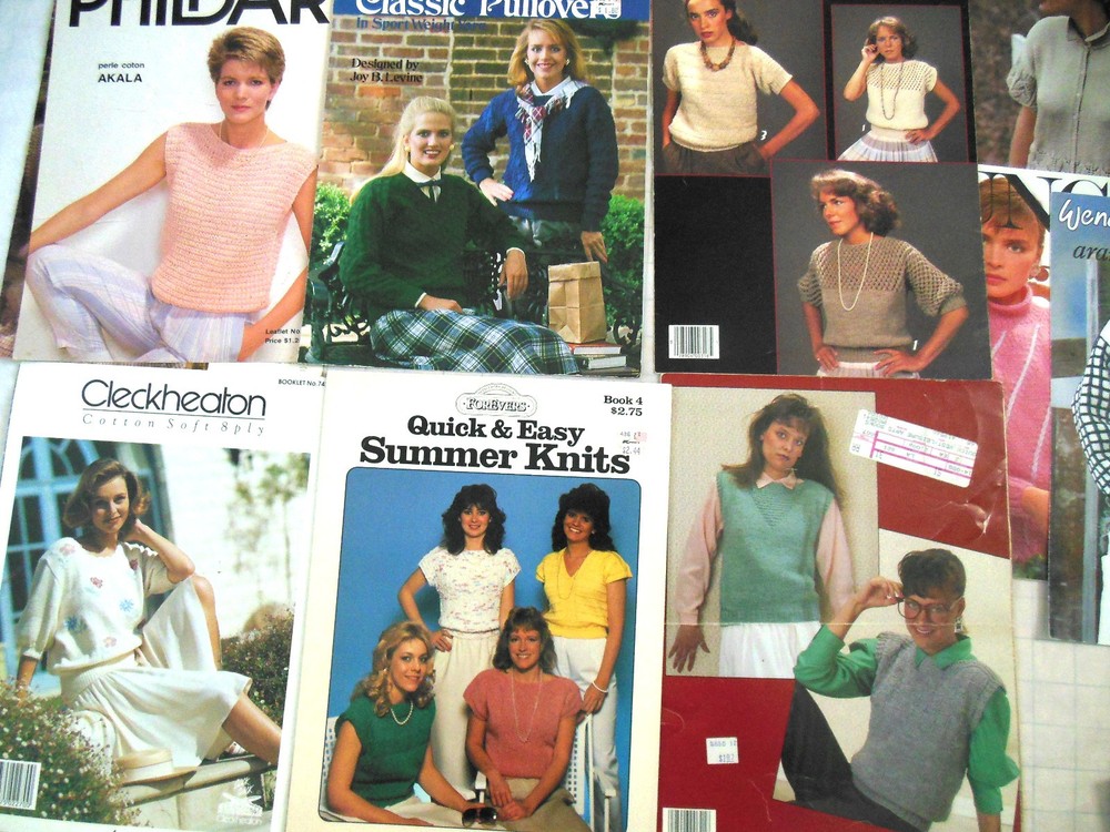 Women's Sweaters Knitting Patterns Lot, All Seasons, Leaflets & Single Patterns