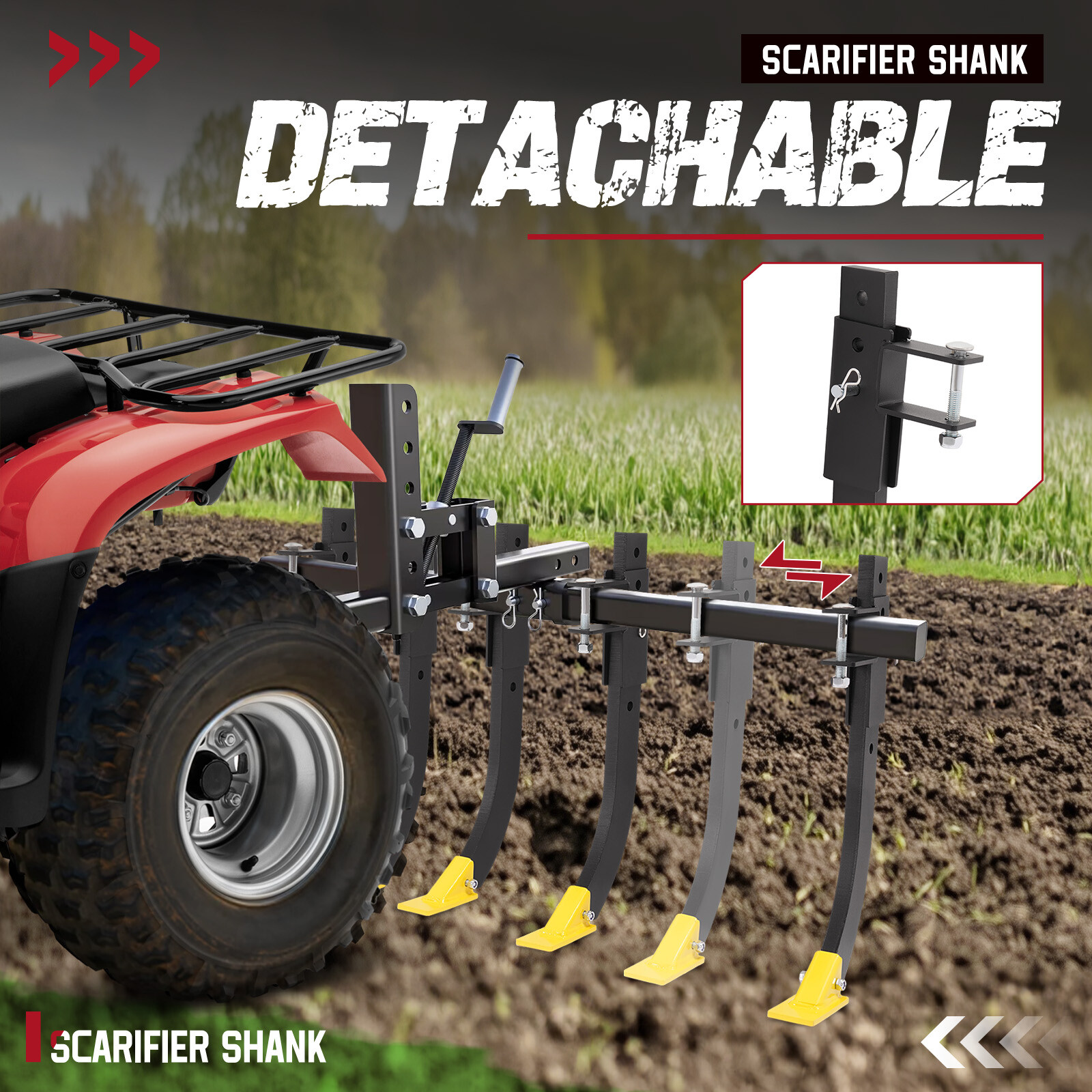 6 Steel Scarifier Shank w/Hardware For ATV/UTV Manual Implement Lift 1 Point