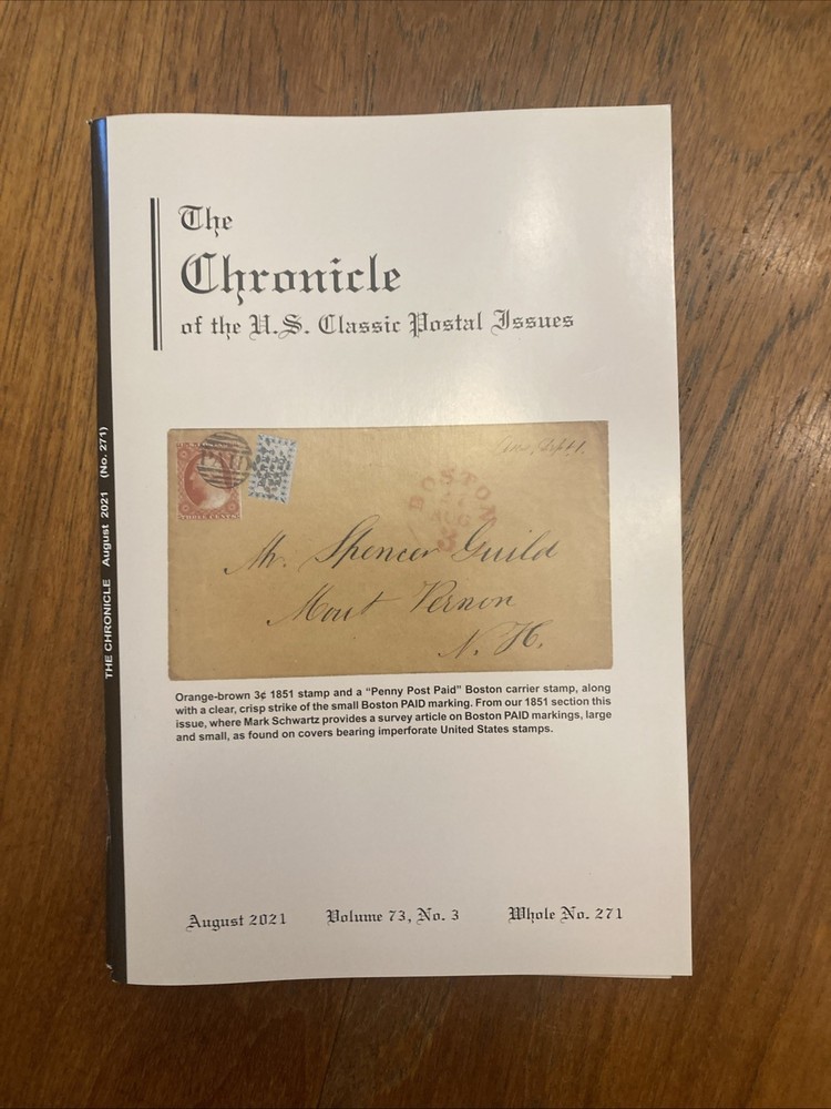 The Chronicle of US Classic Postal Issues 2021 Full year