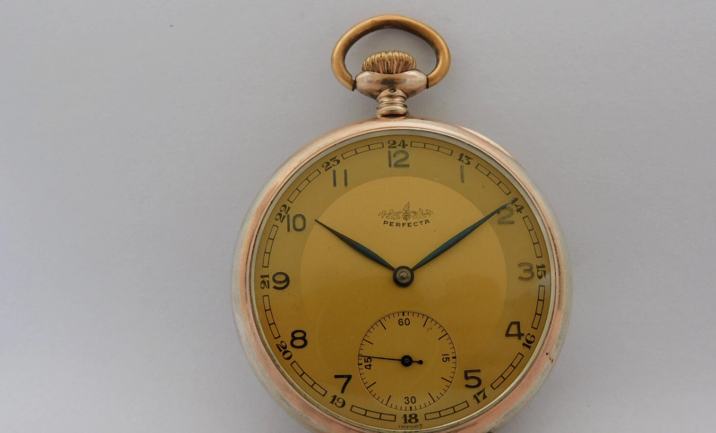 Working pocket watch silver PERFECTA silver pocket watch working C111