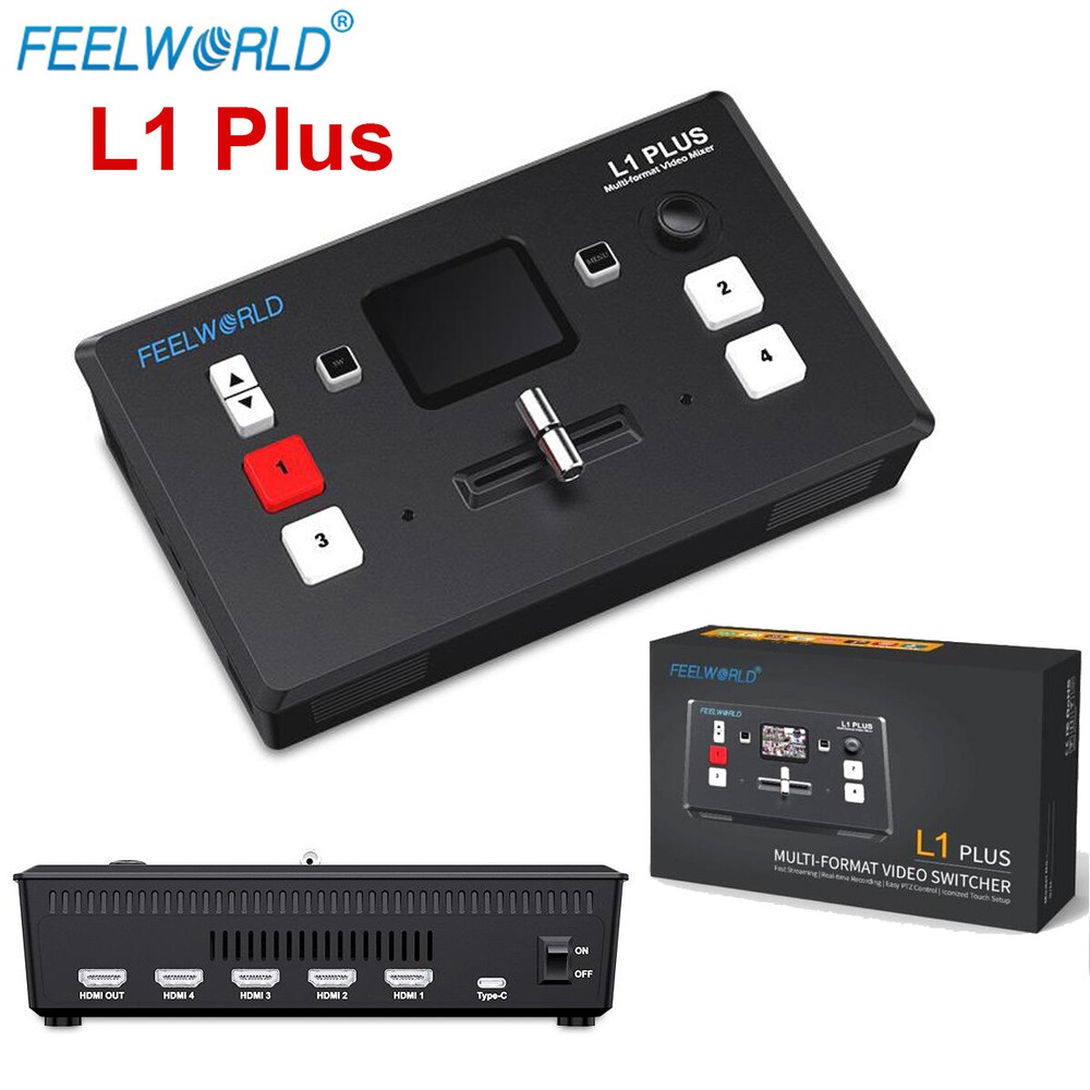 FEELWORLD L1 PLUS Multi-camera Video Mixer Switcher TouchScreen USB2.0 Recording