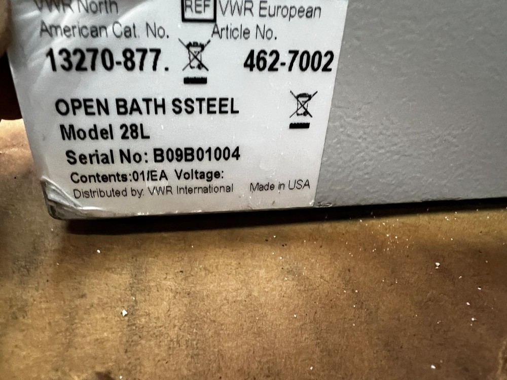 VWR # 13270-877 BATH MODEL 28L