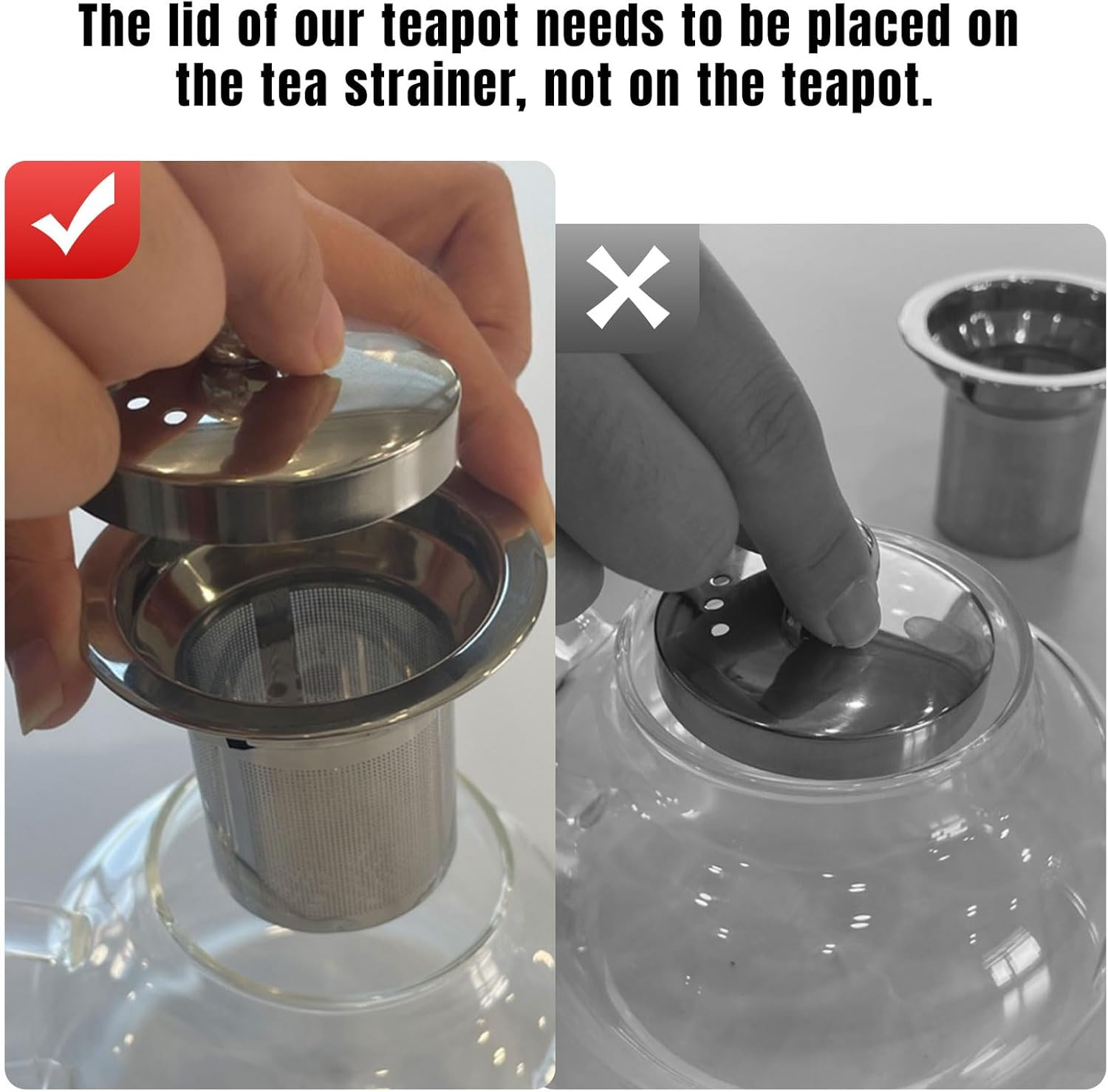 Glass Teapot Stovetop 40 OZ/1200ml, Borosilicate Clear Tea Kettle with Removable