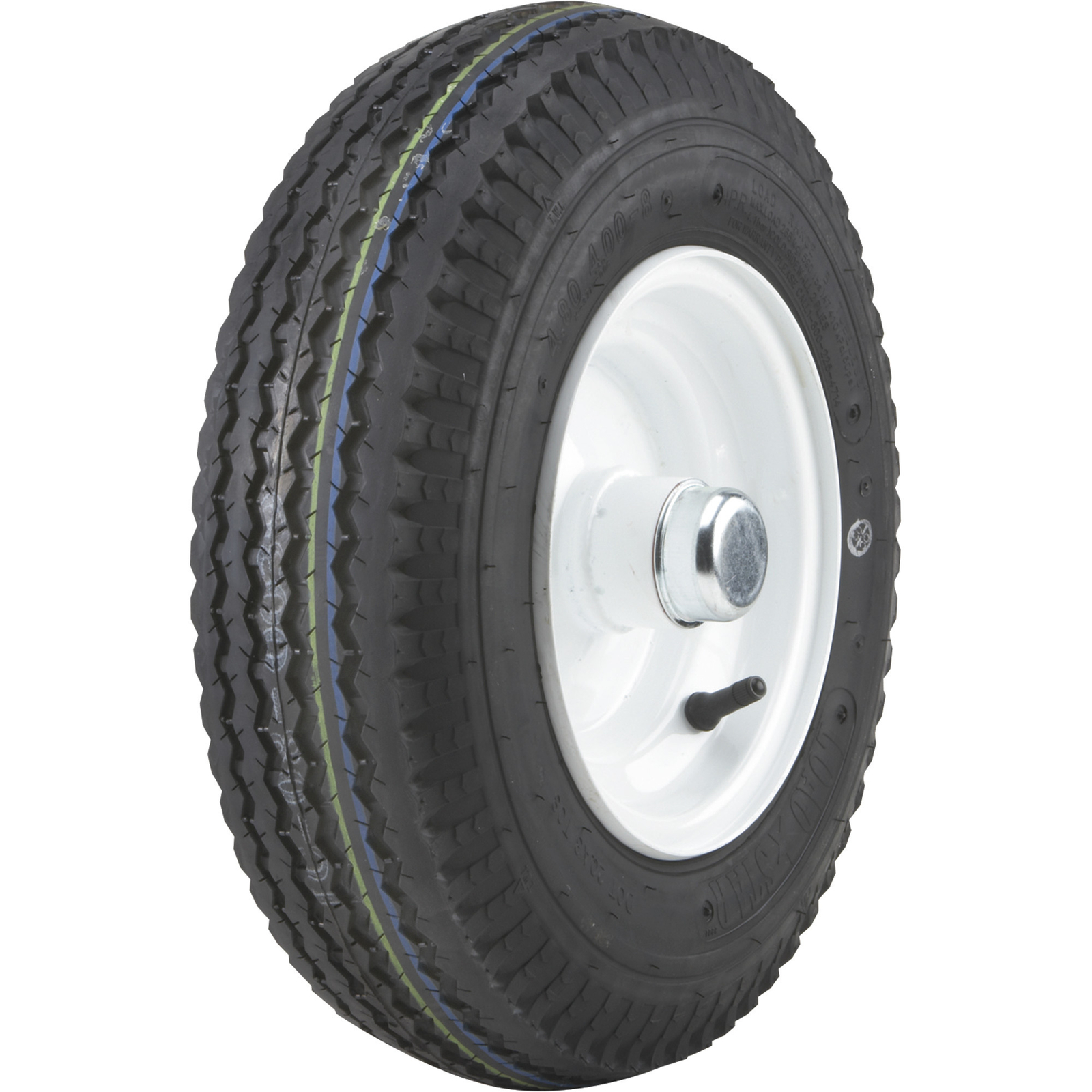 Kenda Loadstar, 8in. Logsplitter Wheel, Tire Size 480-8 Load Range Rating B,