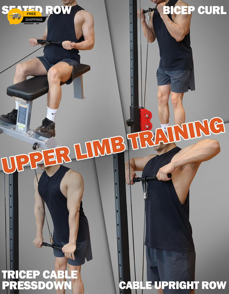 LAT Pull Down Bar Cable Machine Bar Attachment Triceps Biceps Pushdown Bar