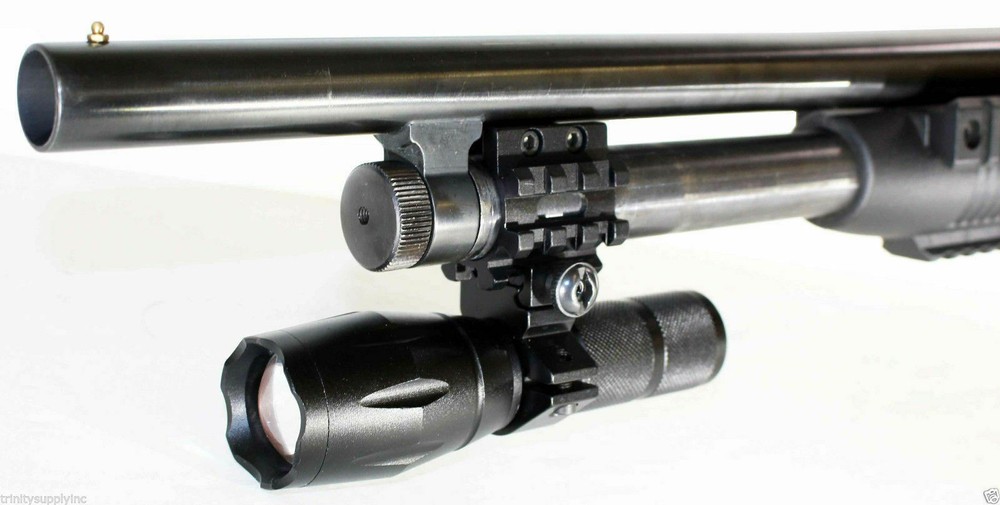 Trinity 1000 lumen flashlight with mount adapter compatible with mossberg 500 12