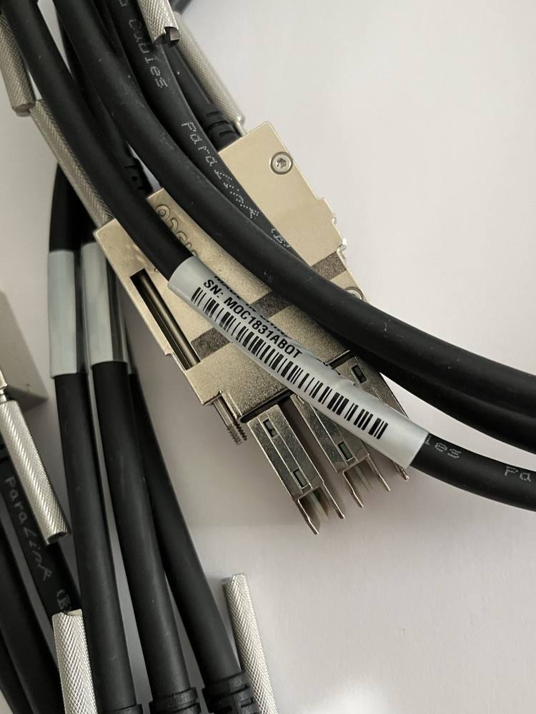 Lot of 2 Cisco STACK-T1-1M StackWise-480 1m Stacking Cable 800-40404-01 UNTESTED