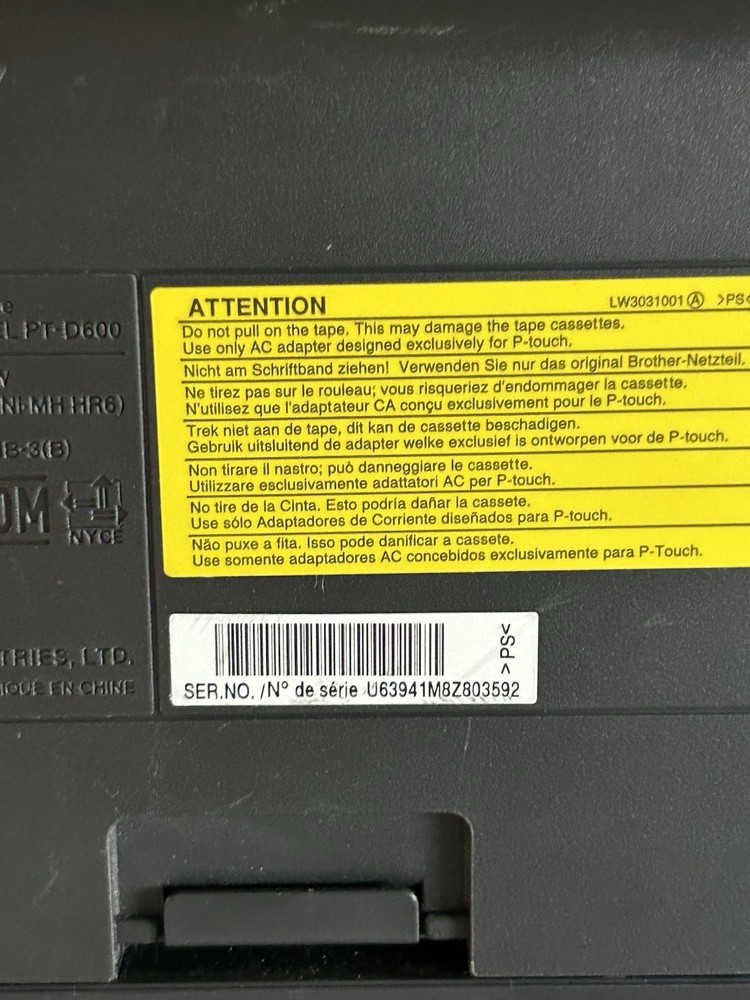 Brother Printer PTD600 PC Connectible Label Maker - Black