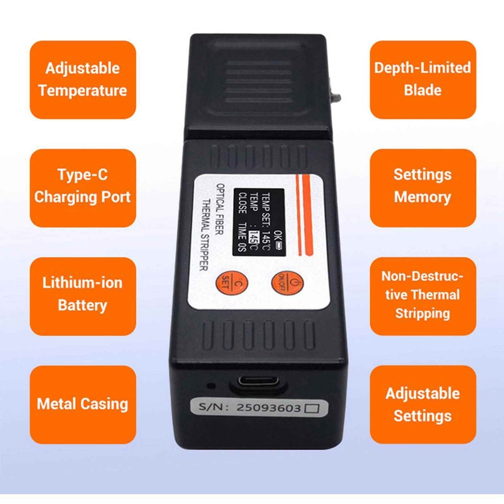Fiber Optic Thermal Stripper Adjustable Temperature Automatic Optical Fiber NEW