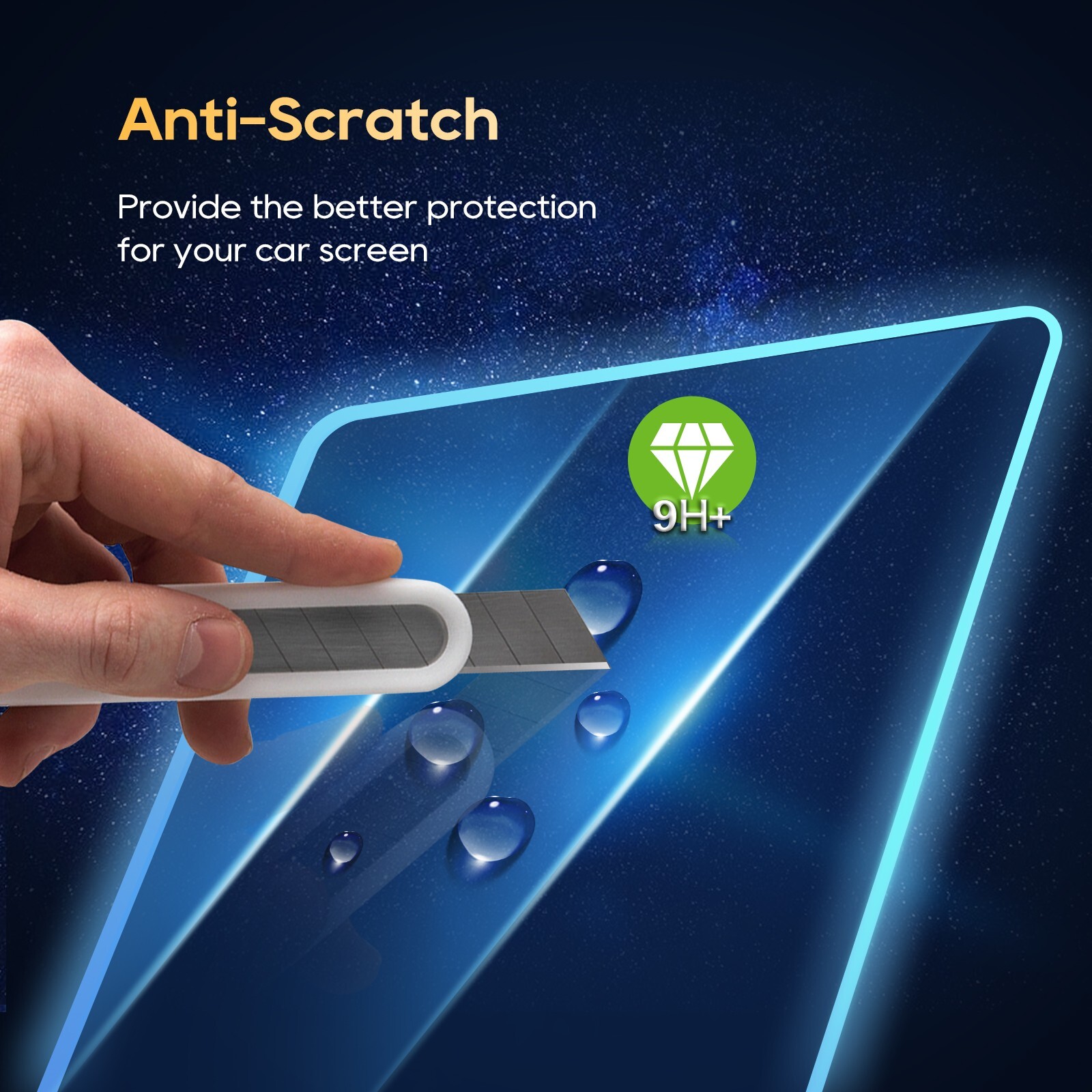 RUIYA Car Screen Protector Tempered Glass 13.4-in For 2022-2024 Chevy Silverado