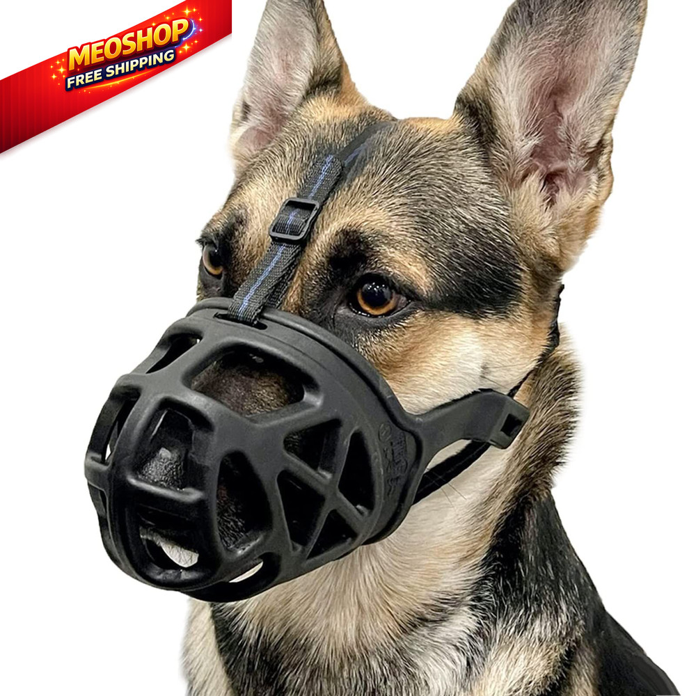 BARKLESS Dog Muzzle, Basket Muzzle for Biting, Chewing and L, Black