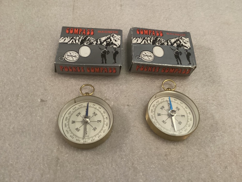2 VINTAGE POCKET COMPASSES