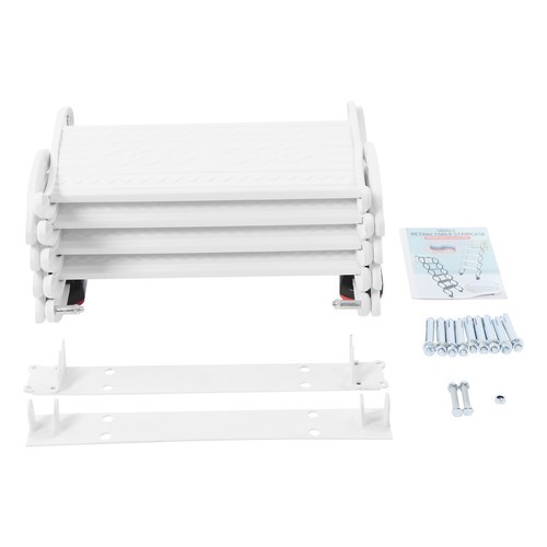 Attic Loft Pull Down Ladder 4 Step Wall Mounted Retractable Folding Stairs 39.4"