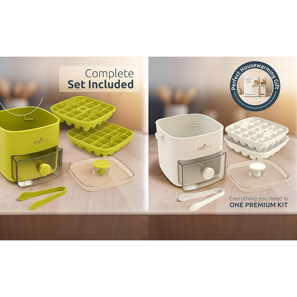CubeGo Ice Cube Tray with Lid & Bin 48 Cubes One Press Release New