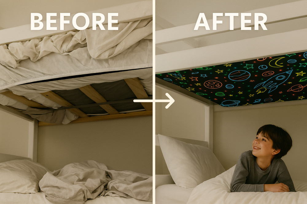 The Better Bunk- bottom bunk sheet- bunk bed accessory