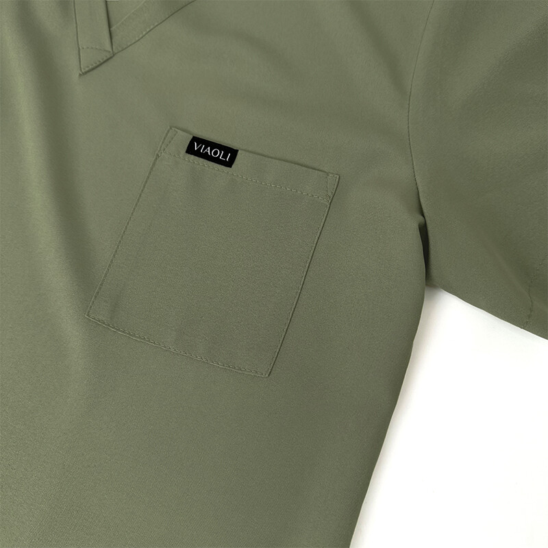 Unisex Stretch Nurse Uniform Medical Scrub Sets Women Men V-Neck Top Jogger Pant