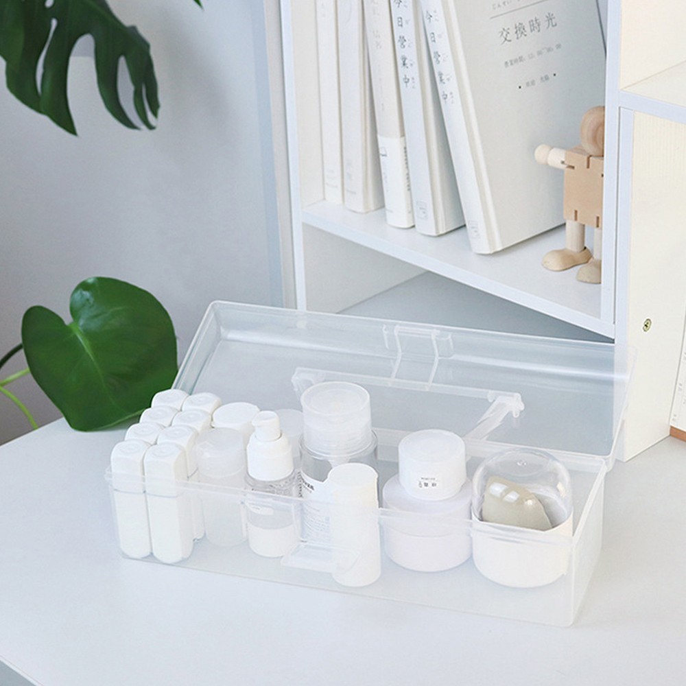 Clear Plastic Storage Boxes with Lock Lids Stackable Box Home Office Kitchen
