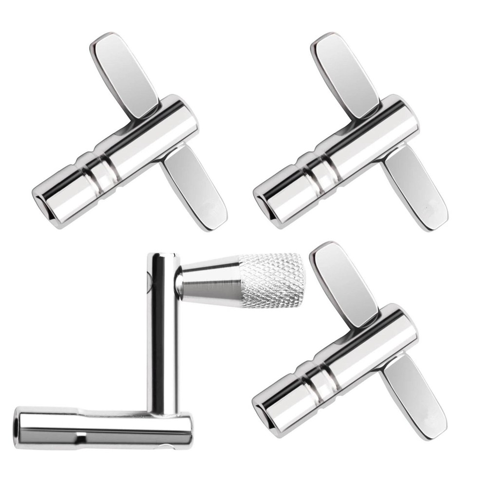 4 Piece Drum Key Set Includes Continuous Motion Speed Key for All Drum Tuning