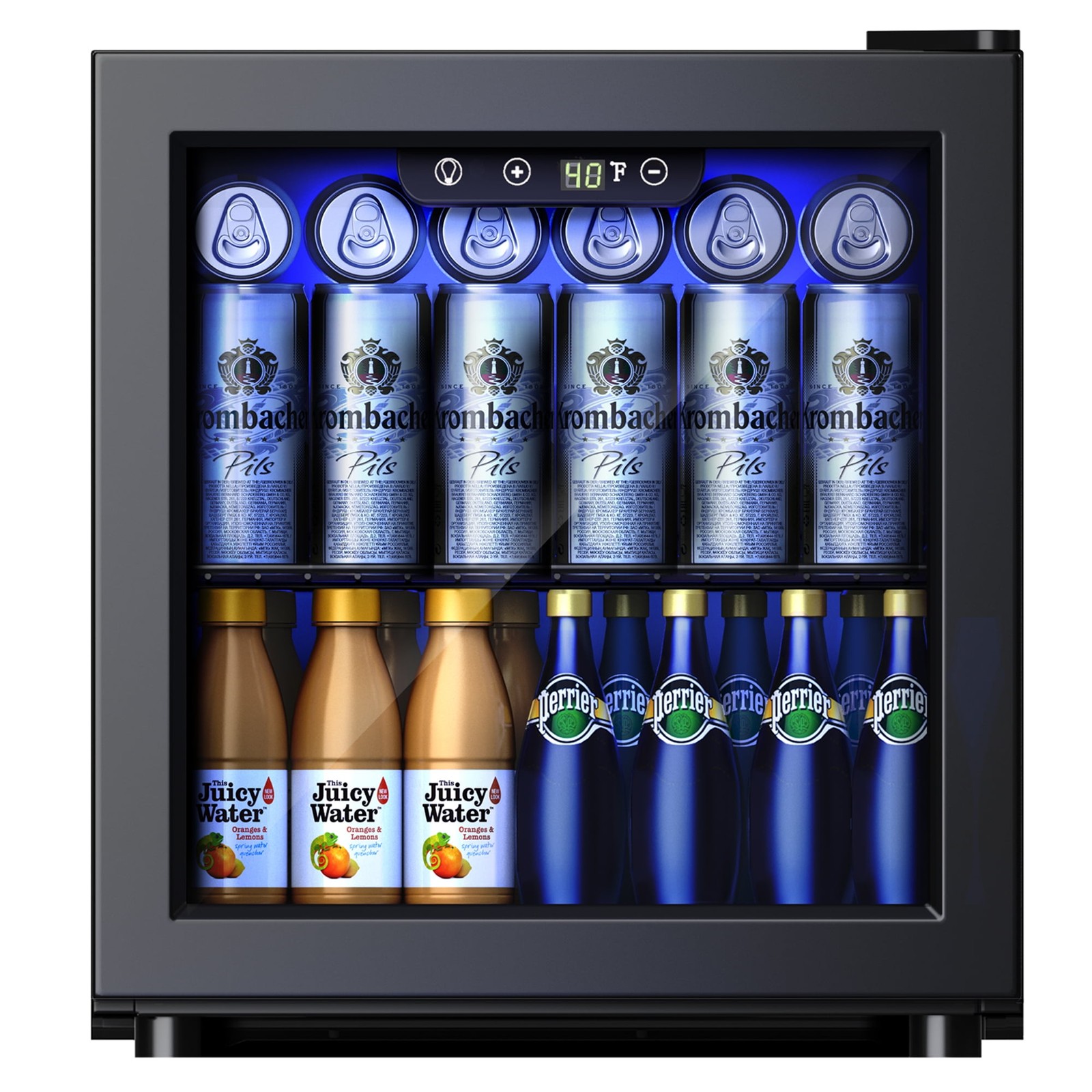 55 Cans Mini Beverage Refrigerator & Portable Beverage Cooler with Glass Door