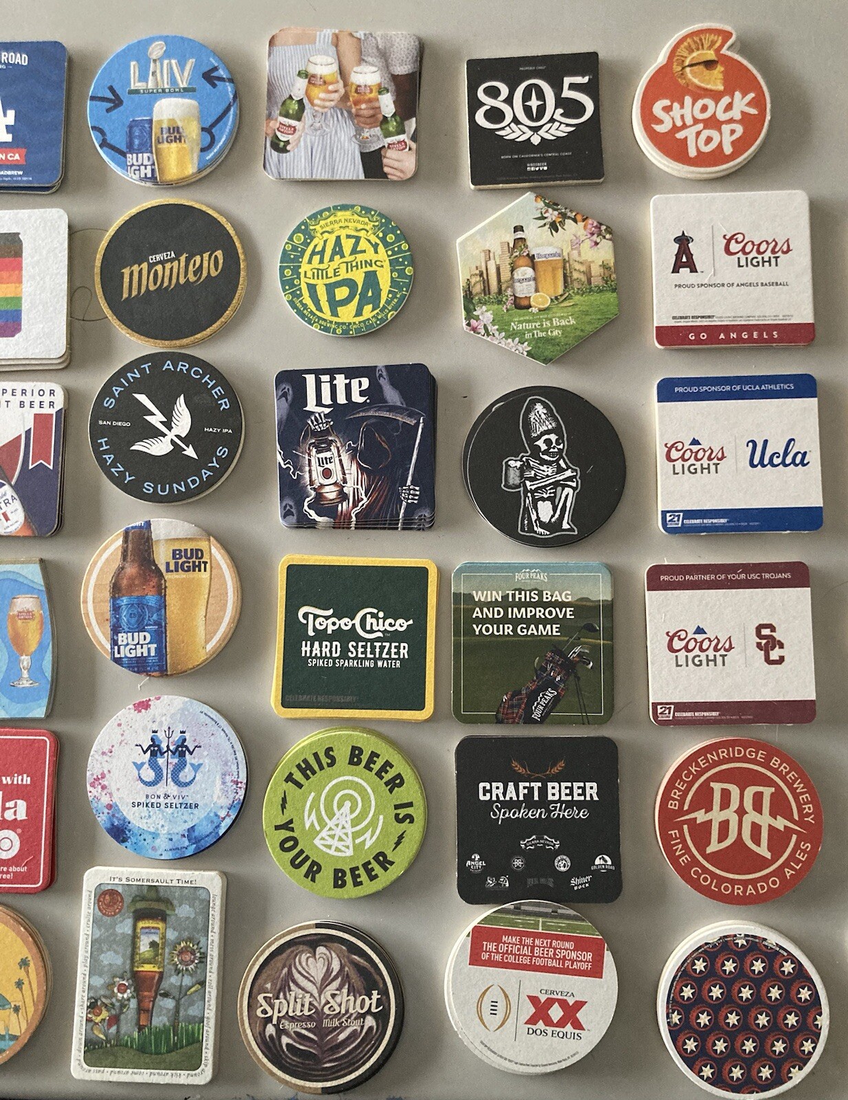 60 Unique Beer Bar Coasters Pint Glass mat coaster Craft Domestic Import Lot B