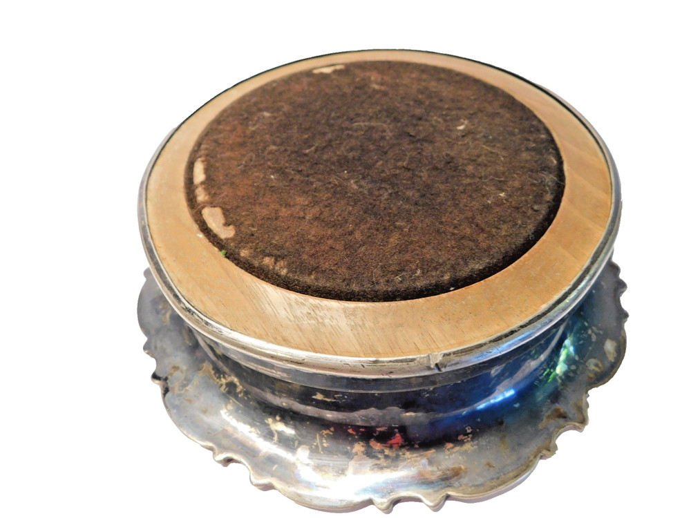 TOWLE? SILVERPLATE DISH WITH MIRRORED BOTTOM