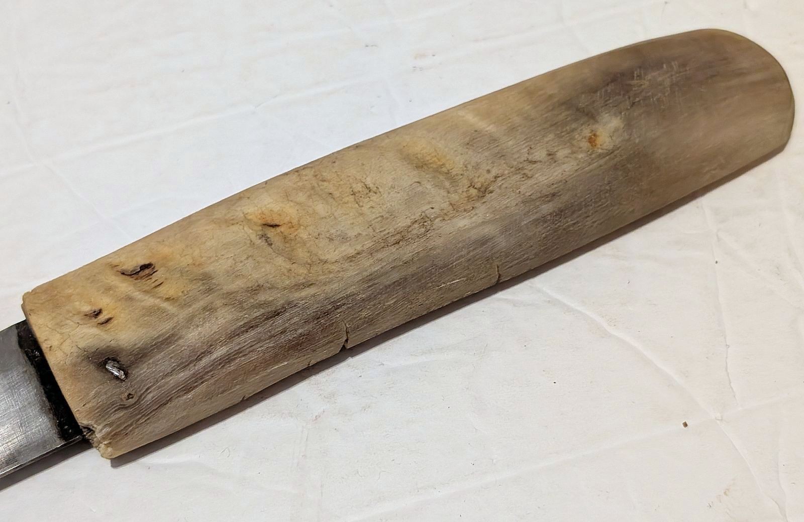 Antique Primitive Handmade Knife with Bovine Bone/Horn Handle
