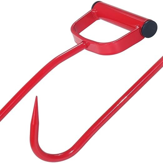 17" Metal Hay Hooks Farmer Rancher Tool for Move Stacking Loading Hay Bale Rolls