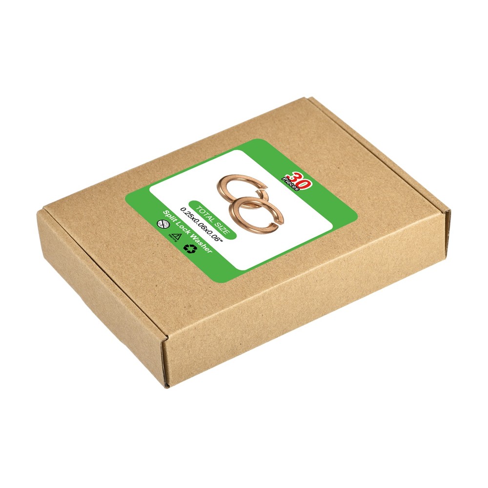M6 Split Lock Washer, 30Pcs Copper Spring Lock Washers