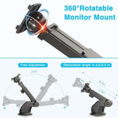 Backup Camera Monitor Mount - Windshield Suction Cup Mounting Bracket, Rear