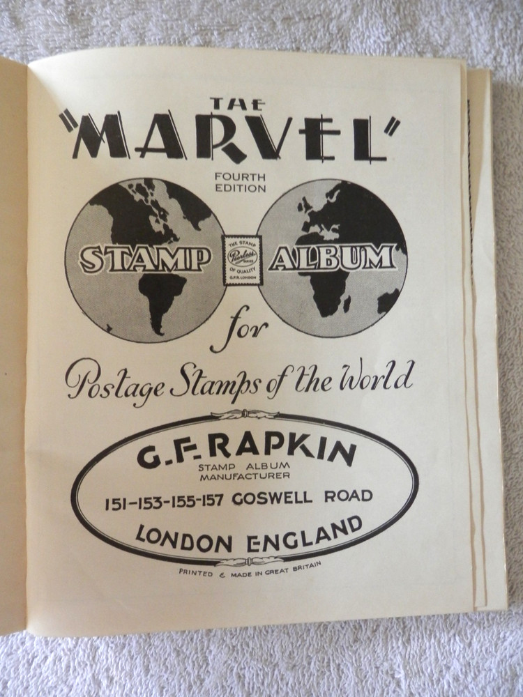Vintage The Marvel Stamp Album 4th Edition by G. F. Rapkin Made in England
