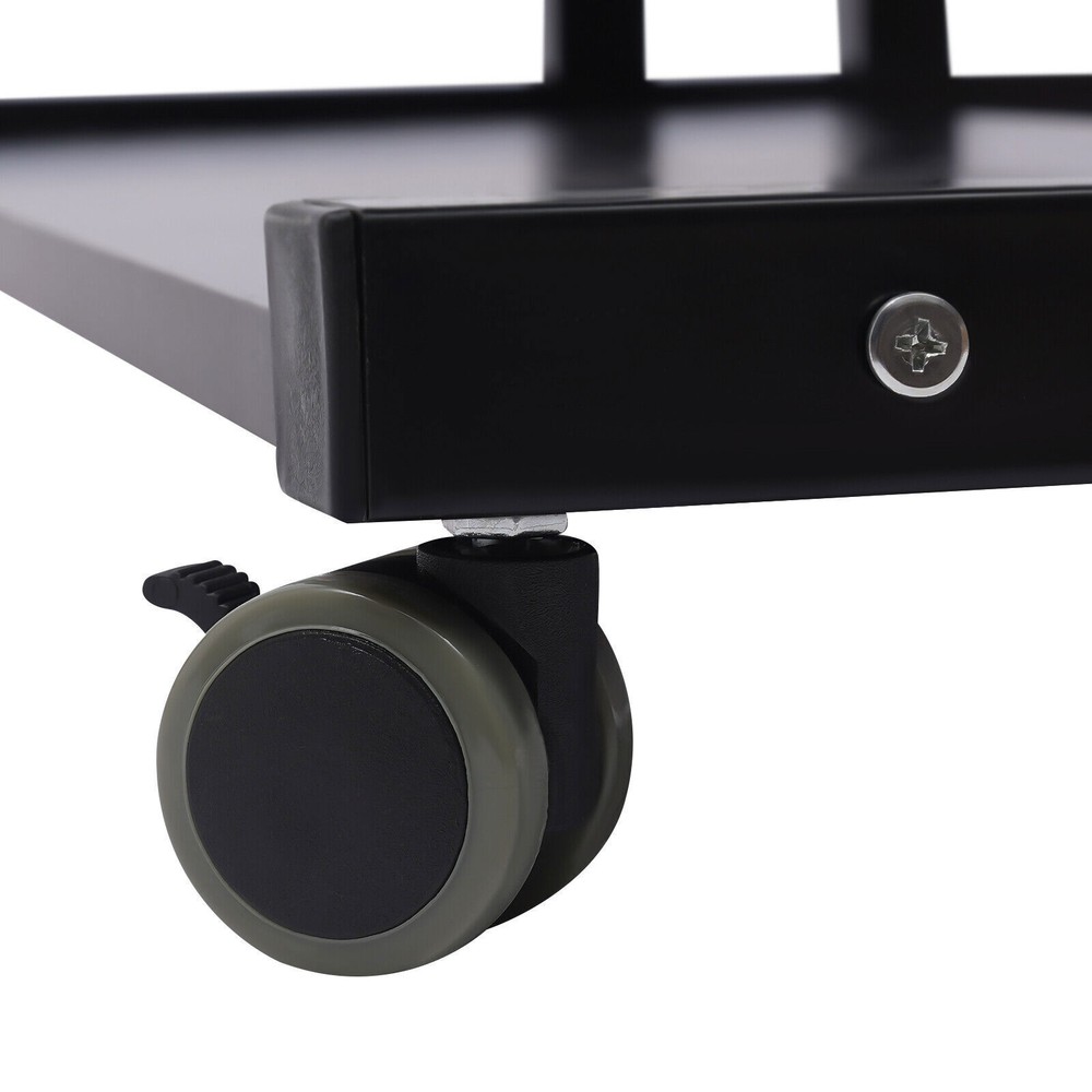 Rolling Laptop Desk Adjustable Height Office Computer Table Stand Up Workstation