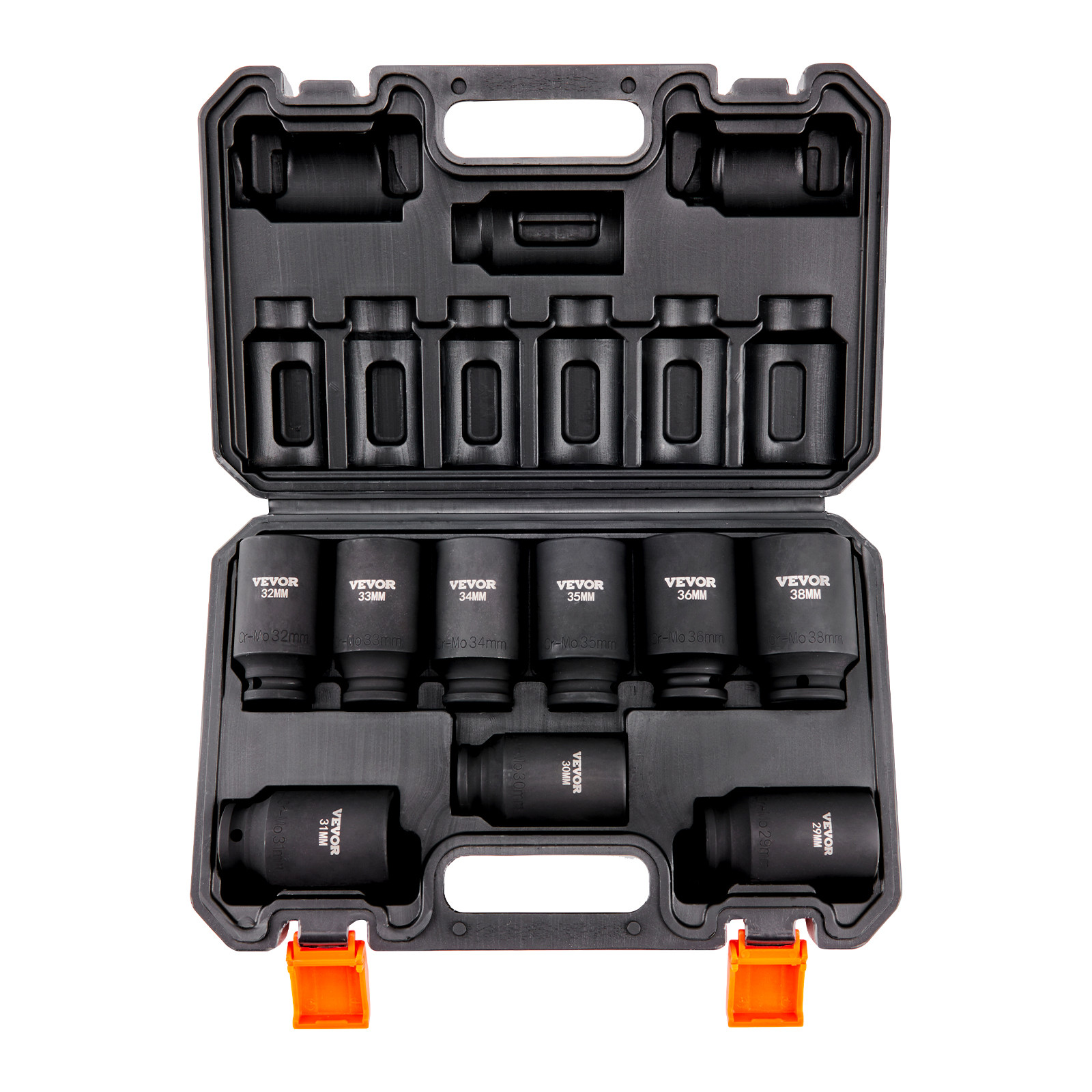 VEVOR Impact Sockets Set 9pcs 6-Point 1/2in Metric Drive Bit Ratchet Tool Kit