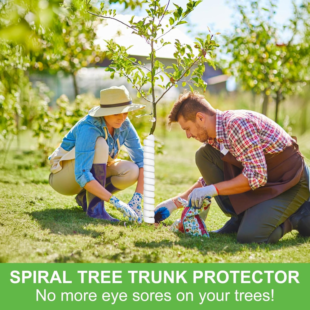 10 Pcs Tree Trunk Protector - 2 Size Plastic Spiral Tree Guard Tree Trunk Protec